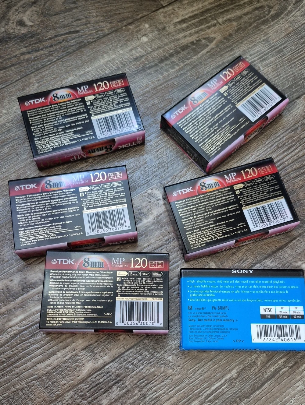 Tdk 8mm Video Film Pack Lot Of 6 And Sony